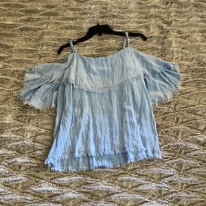 Blue cold shoulder top size medium